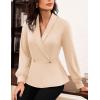 imageGRACE KARIN Women Dressy Long Sleeve BlousesWrap Peplum Work Shirts2025 V Neck Business Tops Elegant Fall OutfitsApricot