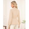 imageGRACE KARIN Women Dressy Long Sleeve BlousesWrap Peplum Work Shirts2025 V Neck Business Tops Elegant Fall OutfitsApricot