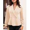 imageGRACE KARIN Women Dressy Long Sleeve BlousesWrap Peplum Work Shirts2025 V Neck Business Tops Elegant Fall OutfitsApricot