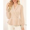 imageGRACE KARIN Women Dressy Long Sleeve BlousesWrap Peplum Work Shirts2025 V Neck Business Tops Elegant Fall OutfitsApricot