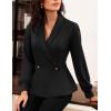 imageGRACE KARIN Women Dressy Long Sleeve BlousesWrap Peplum Work Shirts2025 V Neck Business Tops Elegant Fall OutfitsBlack