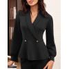 imageGRACE KARIN Women Dressy Long Sleeve BlousesWrap Peplum Work Shirts2025 V Neck Business Tops Elegant Fall OutfitsBlack
