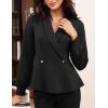 imageGRACE KARIN Women Dressy Long Sleeve BlousesWrap Peplum Work Shirts2025 V Neck Business Tops Elegant Fall OutfitsBlack