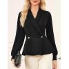 imageGRACE KARIN Women Dressy Long Sleeve BlousesWrap Peplum Work Shirts2025 V Neck Business Tops Elegant Fall OutfitsBlack
