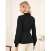 imageGRACE KARIN Women Dressy Long Sleeve BlousesWrap Peplum Work Shirts2025 V Neck Business Tops Elegant Fall OutfitsBlack