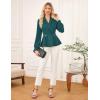 imageGRACE KARIN Women Dressy Long Sleeve BlousesWrap Peplum Work Shirts2025 V Neck Business Tops Elegant Fall OutfitsDark Green