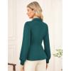 imageGRACE KARIN Women Dressy Long Sleeve BlousesWrap Peplum Work Shirts2025 V Neck Business Tops Elegant Fall OutfitsDark Green