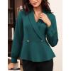 imageGRACE KARIN Women Dressy Long Sleeve BlousesWrap Peplum Work Shirts2025 V Neck Business Tops Elegant Fall OutfitsDark Green