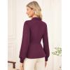 imageGRACE KARIN Women Dressy Long Sleeve BlousesWrap Peplum Work Shirts2025 V Neck Business Tops Elegant Fall OutfitsDark Red