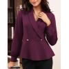 imageGRACE KARIN Women Dressy Long Sleeve BlousesWrap Peplum Work Shirts2025 V Neck Business Tops Elegant Fall OutfitsDark Red