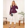 imageGRACE KARIN Women Dressy Long Sleeve BlousesWrap Peplum Work Shirts2025 V Neck Business Tops Elegant Fall OutfitsDark Red