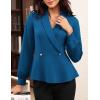 imageGRACE KARIN Women Dressy Long Sleeve BlousesWrap Peplum Work Shirts2025 V Neck Business Tops Elegant Fall OutfitsPeacock Blue