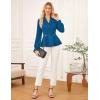 imageGRACE KARIN Women Dressy Long Sleeve BlousesWrap Peplum Work Shirts2025 V Neck Business Tops Elegant Fall OutfitsPeacock Blue