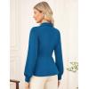 imageGRACE KARIN Women Dressy Long Sleeve BlousesWrap Peplum Work Shirts2025 V Neck Business Tops Elegant Fall OutfitsPeacock Blue