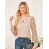 imageGRACE KARIN Women Lace Long Sleeve Shirts Dressy Business Casual Blouses Crew Neck Work Tops Fall ClothesBeige