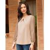 imageGRACE KARIN Women Lace Long Sleeve Shirts Dressy Business Casual Blouses Crew Neck Work Tops Fall ClothesBeige