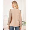 imageGRACE KARIN Women Lace Long Sleeve Shirts Dressy Business Casual Blouses Crew Neck Work Tops Fall ClothesBeige