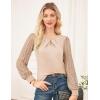 imageGRACE KARIN Women Lace Long Sleeve Shirts Dressy Business Casual Blouses Crew Neck Work Tops Fall ClothesBeige