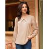 imageGRACE KARIN Women Lace Long Sleeve Shirts Dressy Business Casual Blouses Crew Neck Work Tops Fall ClothesBeige