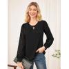 imageGRACE KARIN Women Lace Long Sleeve Shirts Dressy Business Casual Blouses Crew Neck Work Tops Fall ClothesBlack