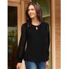 imageGRACE KARIN Women Lace Long Sleeve Shirts Dressy Business Casual Blouses Crew Neck Work Tops Fall ClothesBlack