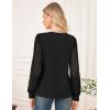 imageGRACE KARIN Women Lace Long Sleeve Shirts Dressy Business Casual Blouses Crew Neck Work Tops Fall ClothesBlack