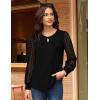 imageGRACE KARIN Women Lace Long Sleeve Shirts Dressy Business Casual Blouses Crew Neck Work Tops Fall ClothesBlack