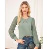 imageGRACE KARIN Women Lace Long Sleeve Shirts Dressy Business Casual Blouses Crew Neck Work Tops Fall ClothesLight Green