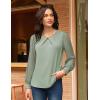 imageGRACE KARIN Women Lace Long Sleeve Shirts Dressy Business Casual Blouses Crew Neck Work Tops Fall ClothesLight Green