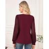 imageGRACE KARIN Women Lace Long Sleeve Shirts Dressy Business Casual Blouses Crew Neck Work Tops Fall ClothesWine Red