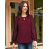 imageGRACE KARIN Women Lace Long Sleeve Shirts Dressy Business Casual Blouses Crew Neck Work Tops Fall ClothesWine Red