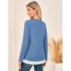 imageGRACE KARIN Women Long Sleeve Shirt2025 Fall Casual Crew Neck Tunic TopWaffle Knit Color Block Basic OutfitsBlue