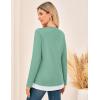 imageGRACE KARIN Women Long Sleeve Shirt2025 Fall Casual Crew Neck Tunic TopWaffle Knit Color Block Basic OutfitsGreen