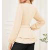 imageGRACE KARIN Women Work Peplum TopsLong Sleeve Dressy Casual BlousesV Neck Business Shirt Fall Outfits with BeltApricot