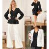 imageGRACE KARIN Women Work Peplum TopsLong Sleeve Dressy Casual BlousesV Neck Business Shirt Fall Outfits with BeltBlack