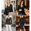 imageGRACE KARIN Women Work Peplum TopsLong Sleeve Dressy Casual BlousesV Neck Business Shirt Fall Outfits with BeltBlack