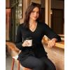 imageGRACE KARIN Women Work Peplum TopsLong Sleeve Dressy Casual BlousesV Neck Business Shirt Fall Outfits with BeltBlack