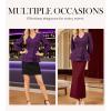 imageGRACE KARIN Women Work Peplum TopsLong Sleeve Dressy Casual BlousesV Neck Business Shirt Fall Outfits with BeltDark Purple