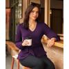 imageGRACE KARIN Women Work Peplum TopsLong Sleeve Dressy Casual BlousesV Neck Business Shirt Fall Outfits with BeltDark Purple
