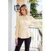 imageGRACE KARIN Womens 2025 Long Sleeve Peplum Dressy Shirt Office Bow Tie Work Blouses Tops Smocked WaistBeige
