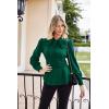 imageGRACE KARIN Womens 2025 Long Sleeve Peplum Dressy Shirt Office Bow Tie Work Blouses Tops Smocked WaistDark Green