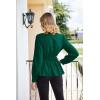 imageGRACE KARIN Womens 2025 Long Sleeve Peplum Dressy Shirt Office Bow Tie Work Blouses Tops Smocked WaistDark Green