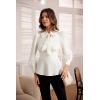 imageGRACE KARIN Womens 2025 Long Sleeve Peplum Dressy Shirt Office Bow Tie Work Blouses Tops Smocked WaistIvory