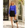imageGRACE KARIN Womens Blouses Dressy Casual Shirts with Pleated Front for Business 2025 Fall Teacher OutfitsRoyal Blue