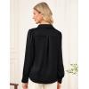 imageGRACE KARIN Womens Business Casual Tops Long Sleeve Satin Silk Blouse Button Down Work Shirts Dressy Tops Fall Fashion 2025Black