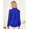 imageGRACE KARIN Womens Business Casual Tops Long Sleeve Satin Silk Blouse Button Down Work Shirts Dressy Tops Fall Fashion 2025Royal Blue