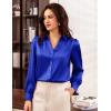 imageGRACE KARIN Womens Business Casual Tops Long Sleeve Satin Silk Blouse Button Down Work Shirts Dressy Tops Fall Fashion 2025Royal Blue