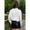 imageGRACE KARIN Womens Business Casual Tops Long Sleeve Satin Silk Blouse Button Down Work Shirts Dressy Tops Fall Fashion 2025White