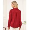 imageGRACE KARIN Womens Business Casual Tops Long Sleeve Satin Silk Blouse Button Down Work Shirts Dressy Tops Fall Fashion 2025Wine Red