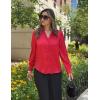 imageGRACE KARIN Womens Business Casual Tops Long Sleeve Satin Silk Blouse Button Down Work Shirts Dressy Tops Fall Fashion 2025Wine Red